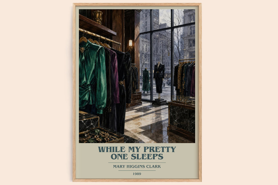 While My Pretty One Sleeps book cover book poster by Mary Higgins Clark – framed literary art print