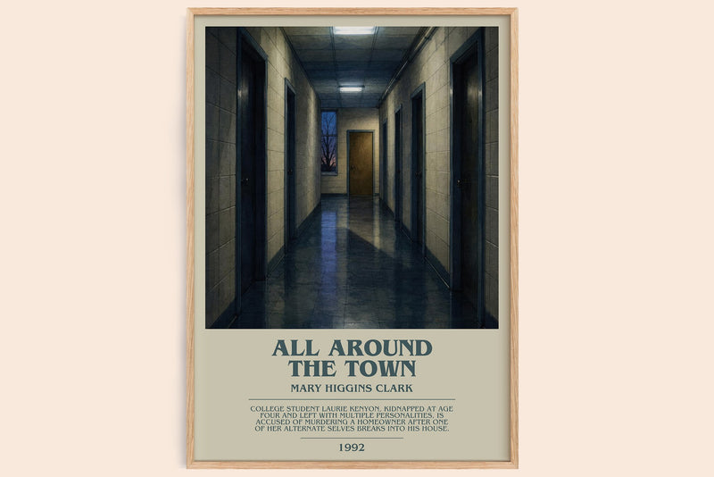 All Around the Town bookish book poster by Mary Higgins Clark – framed literary art print