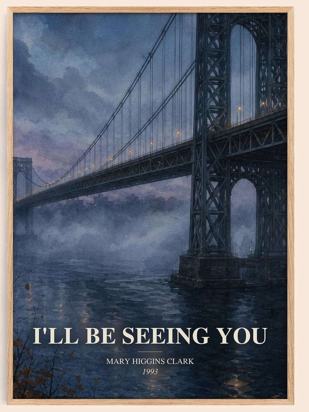 I'll Be Seeing You watercolour book poster by Mary Higgins Clark – framed literary art print