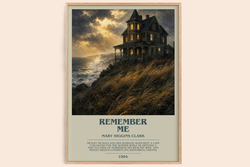 Remember Me bookish book poster by Mary Higgins Clark – framed literary art print