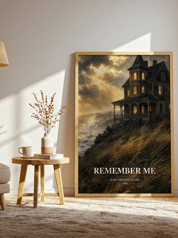 Remember Me watercolour print in frame leaning in hallway – thriller wall art