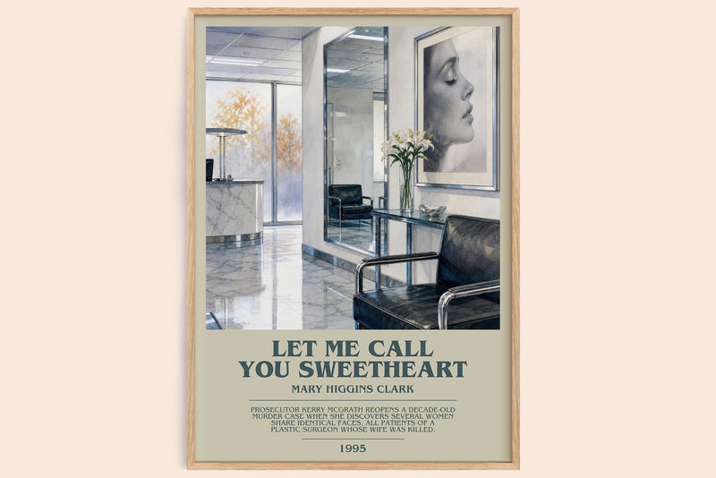 Let Me Call You Sweetheart bookish book poster by Mary Higgins Clark – framed literary art print