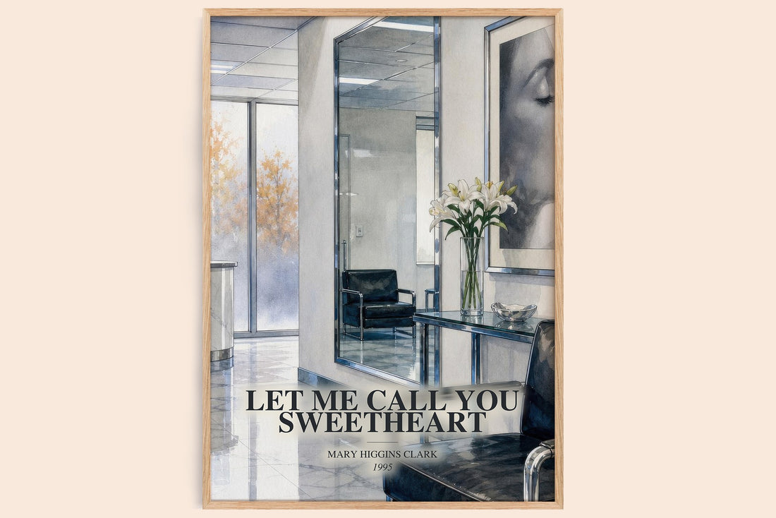 Let Me Call You Sweetheart watercolour book poster by Mary Higgins Clark – framed literary art print