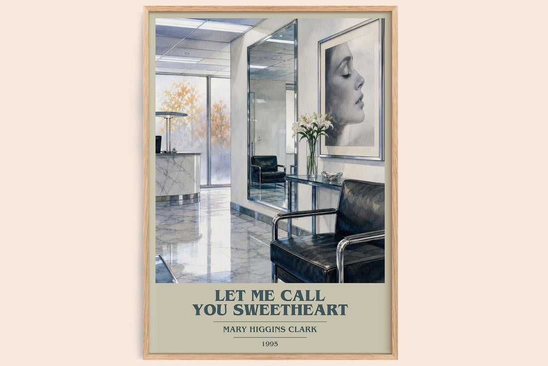 Let Me Call You Sweetheart book cover book poster by Mary Higgins Clark – framed literary art print
