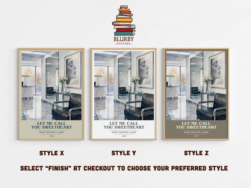 Let Me Call You Sweetheart book cover print in frame leaning in hallway – legal thriller wall art