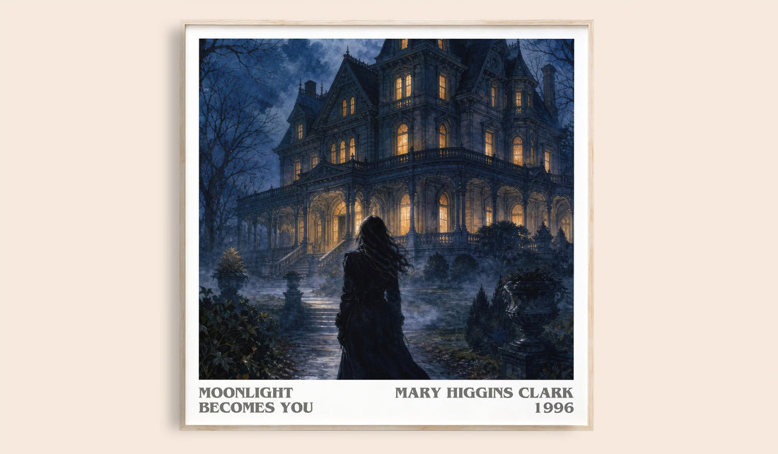 Moonlight Becomes You literary book poster by Mary Higgins Clark – framed literary art print