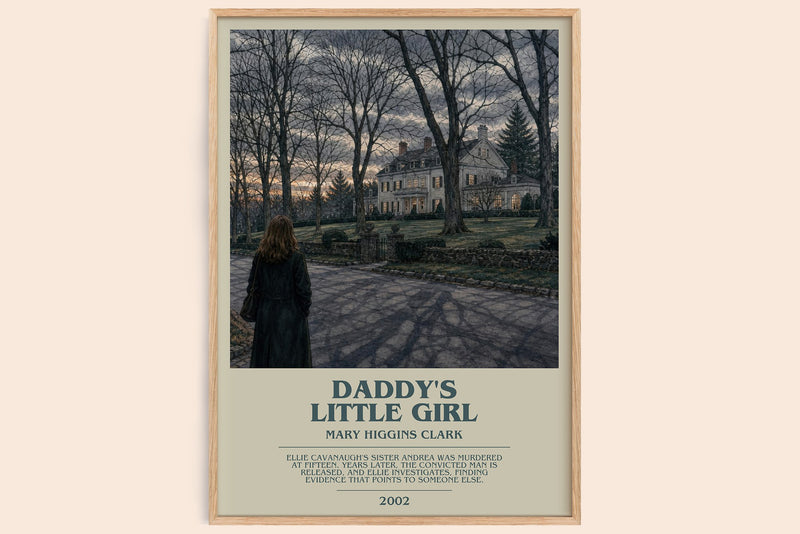Daddy's Little Girl bookish book poster by Mary Higgins Clark – framed literary art print
