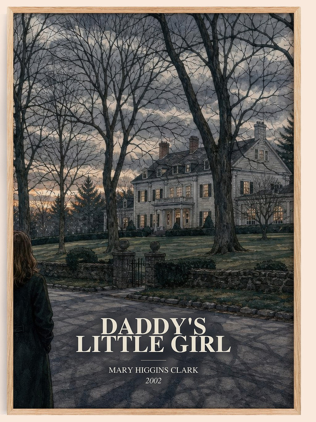 Daddy's Little Girl watercolour book poster by Mary Higgins Clark – framed literary art print