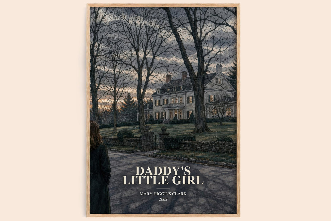 Daddy's Little Girl watercolour book poster by Mary Higgins Clark – framed literary art print