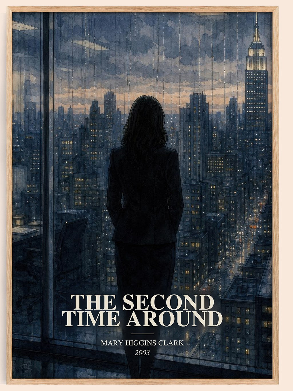 The Second Time Around watercolour book poster by Mary Higgins Clark – framed literary art print