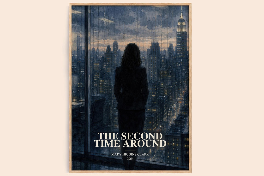 The Second Time Around watercolour book poster by Mary Higgins Clark – framed literary art print