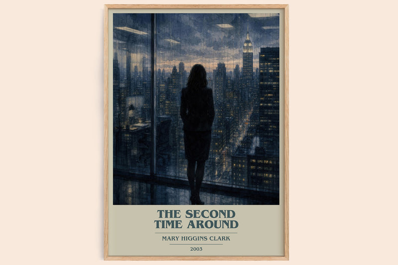 The Second Time Around book cover book poster by Mary Higgins Clark – framed literary art print