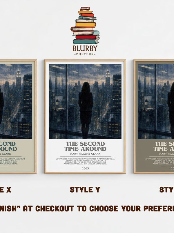 The Second Time Around bookish print in frame leaning in hallway – mystery wall art