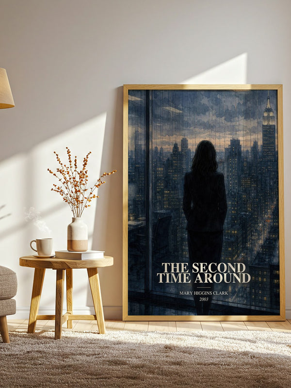 The Second Time Around watercolour print in frame leaning in hallway – mystery wall art
