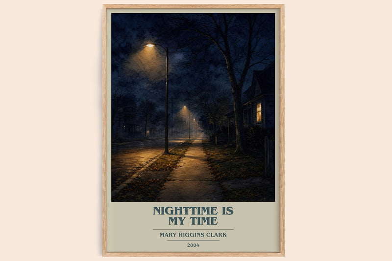 Nighttime Is My Time book cover book poster by Mary Higgins Clark – framed literary art print