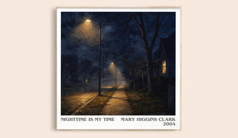 Nighttime Is My Time literary book poster by Mary Higgins Clark – framed literary art print