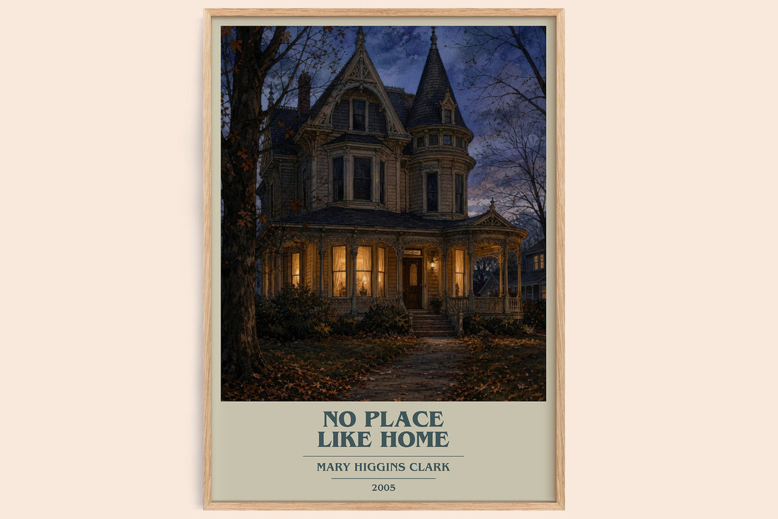No Place Like Home book cover book poster by Mary Higgins Clark – framed literary art print