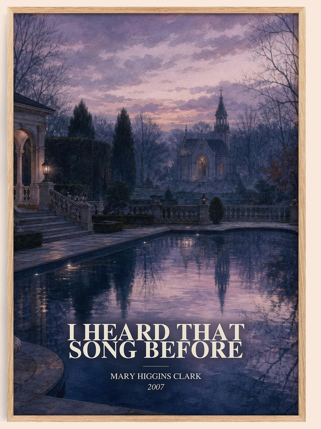 I Heard That Song Before watercolour book poster by Mary Higgins Clark – framed literary art print