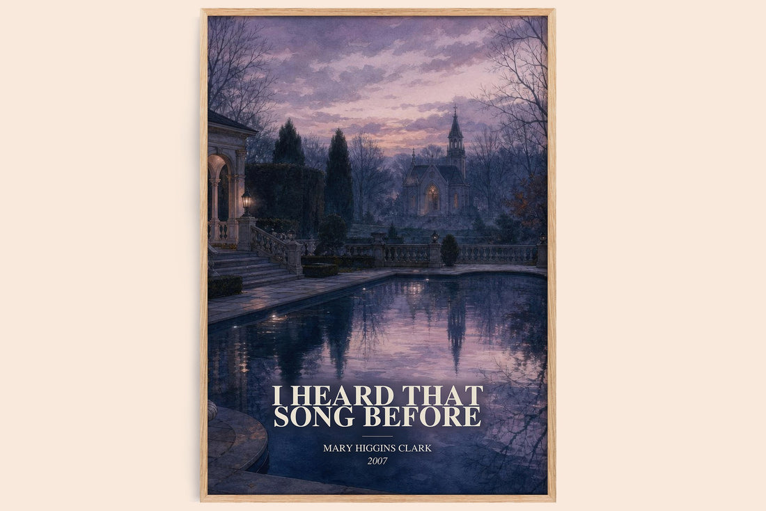 I Heard That Song Before watercolour book poster by Mary Higgins Clark – framed literary art print