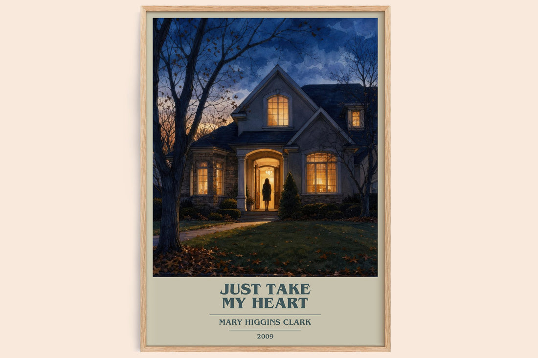 Just Take My Heart book cover book poster by Mary Higgins Clark – framed literary art print