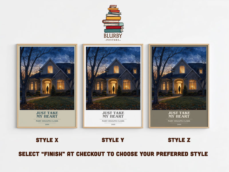 Just Take My Heart book cover print in frame leaning in hallway – legal thriller wall art