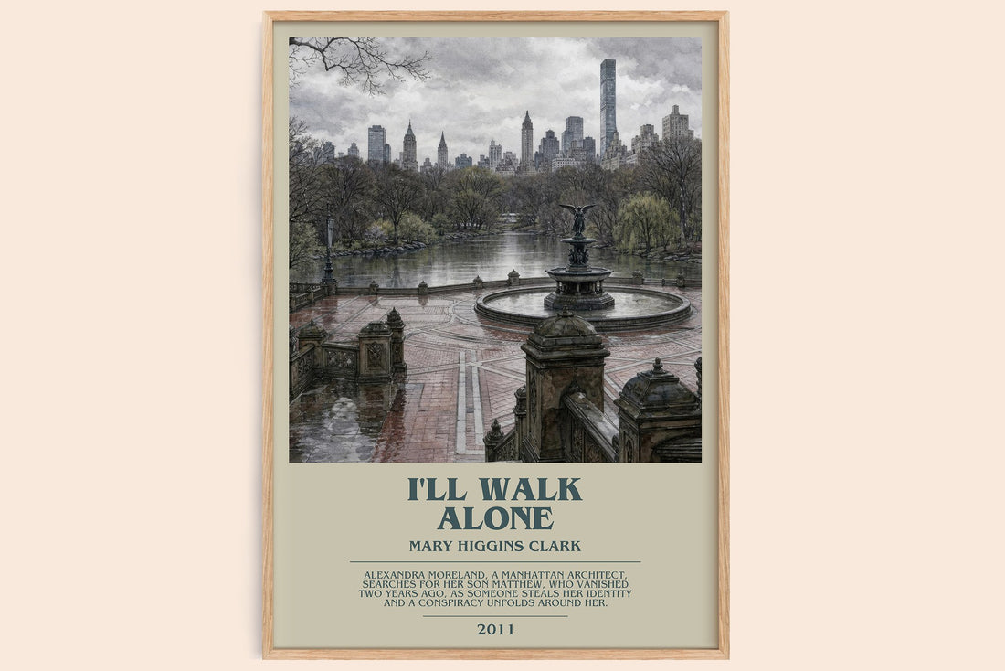 I'll Walk Alone bookish book poster by Mary Higgins Clark – framed literary art print