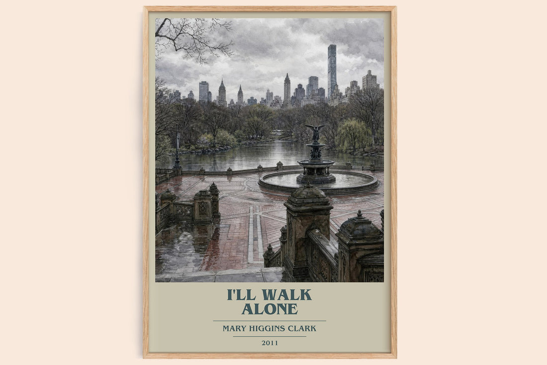 I'll Walk Alone book cover book poster by Mary Higgins Clark – framed literary art print
