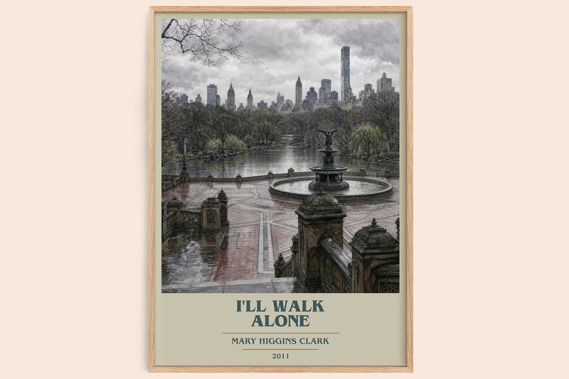 I'll Walk Alone book cover book poster by Mary Higgins Clark – framed literary art print