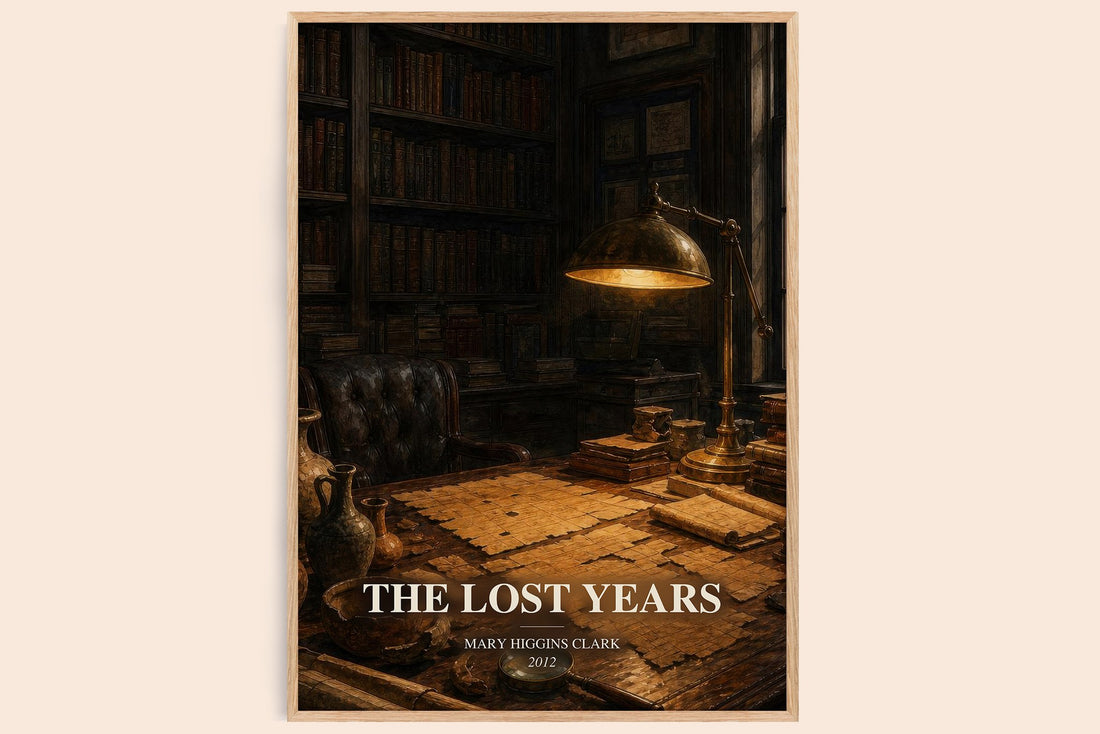 The Lost Years watercolour book poster by Mary Higgins Clark – framed literary art print