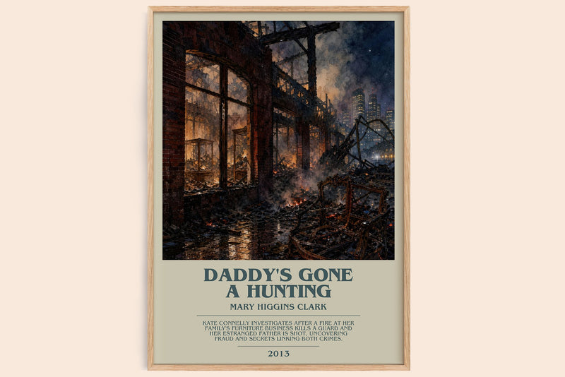 Daddy's Gone A Hunting bookish book poster by Mary Higgins Clark – framed literary art print