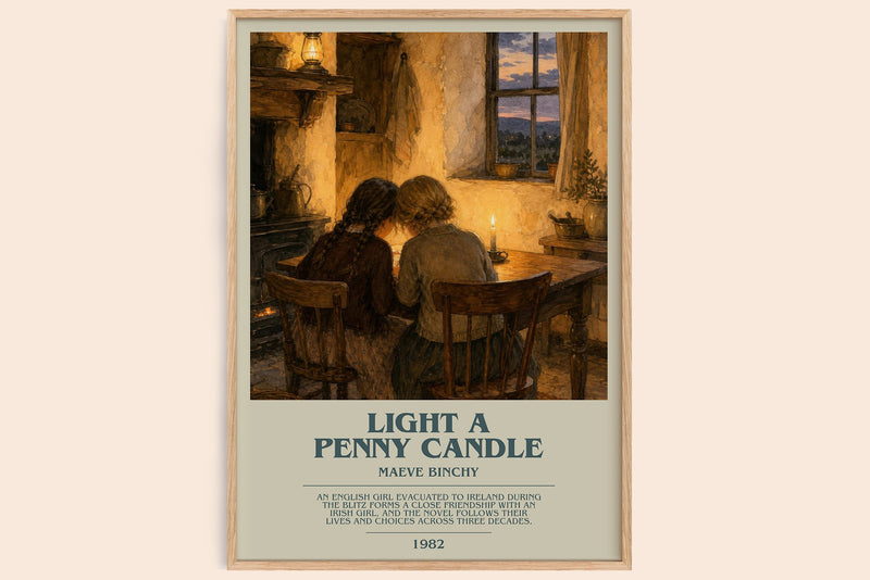 Light a Penny Candle Bookish Wall Art by Maeve Binchy (Modern style)