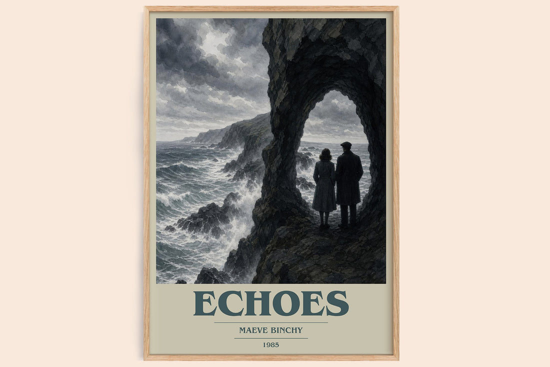 Echoes book cover book poster by Maeve Binchy – framed literary art print