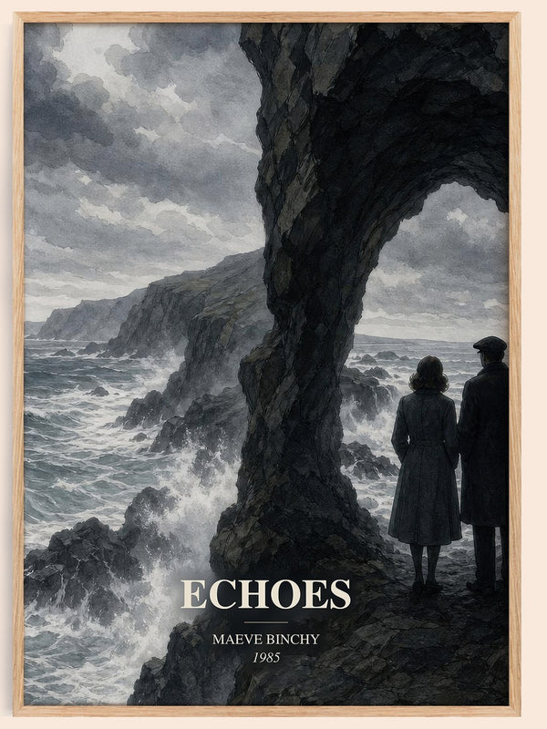 Echoes watercolour book poster by Maeve Binchy – framed literary art print