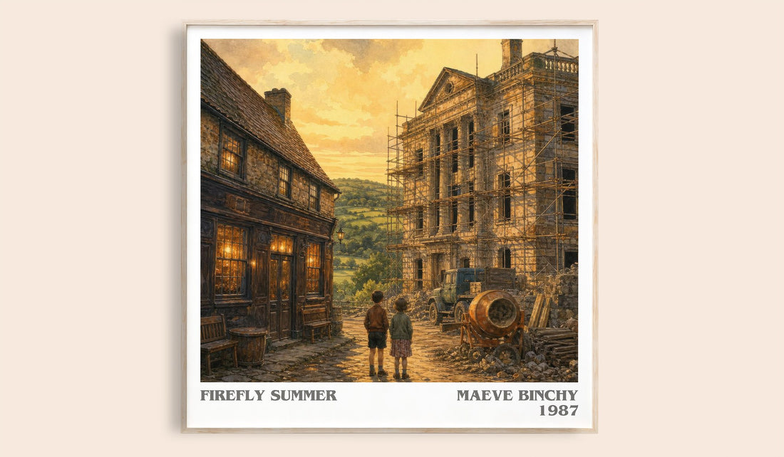 Firefly Summer literary book poster by Maeve Binchy – framed literary art print