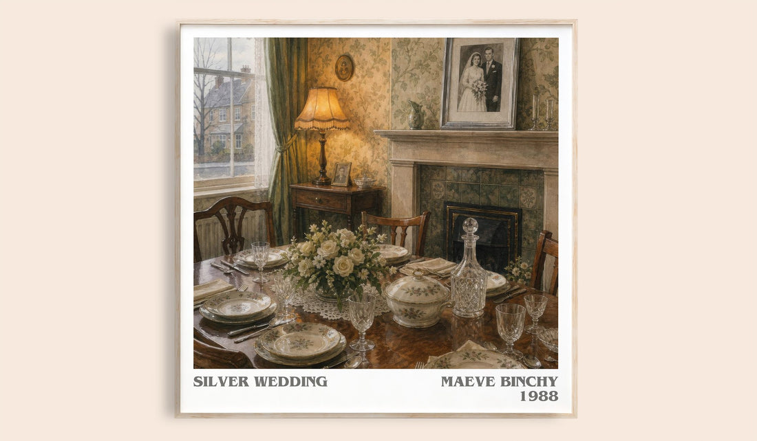 Silver Wedding literary book poster by Maeve Binchy – framed literary art print