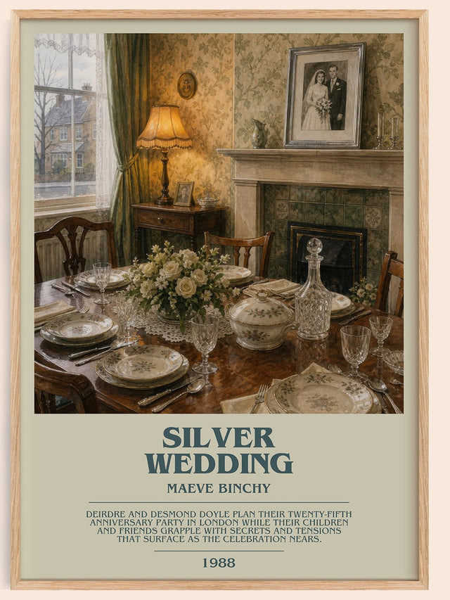 Silver Wedding Bookish Wall Art by Maeve Binchy