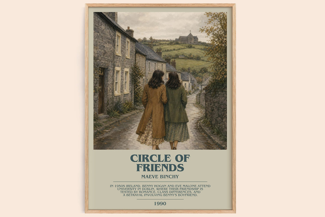 Circle of Friends bookish book poster by Maeve Binchy – framed literary art print