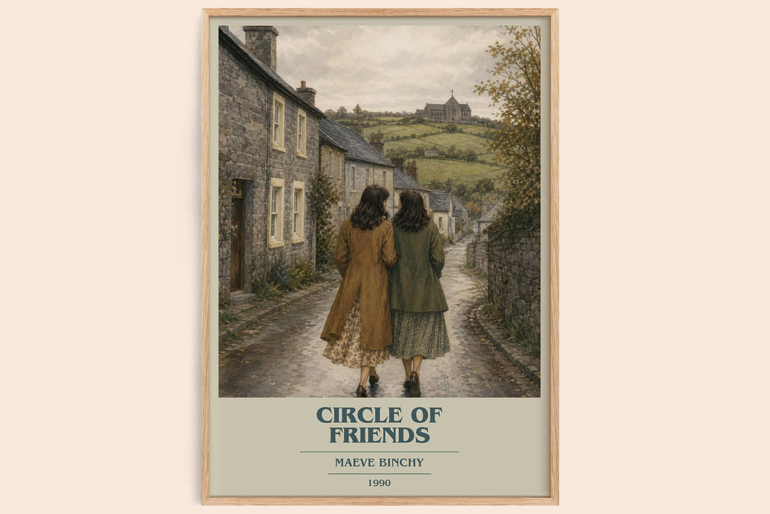Circle of Friends book cover book poster by Maeve Binchy – framed literary art print