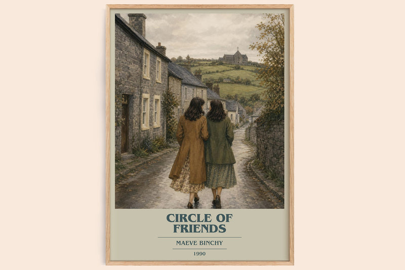 Circle of Friends book cover book poster by Maeve Binchy – framed literary art print
