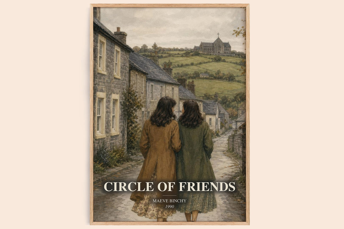 Circle of Friends watercolour book poster by Maeve Binchy – framed literary art print