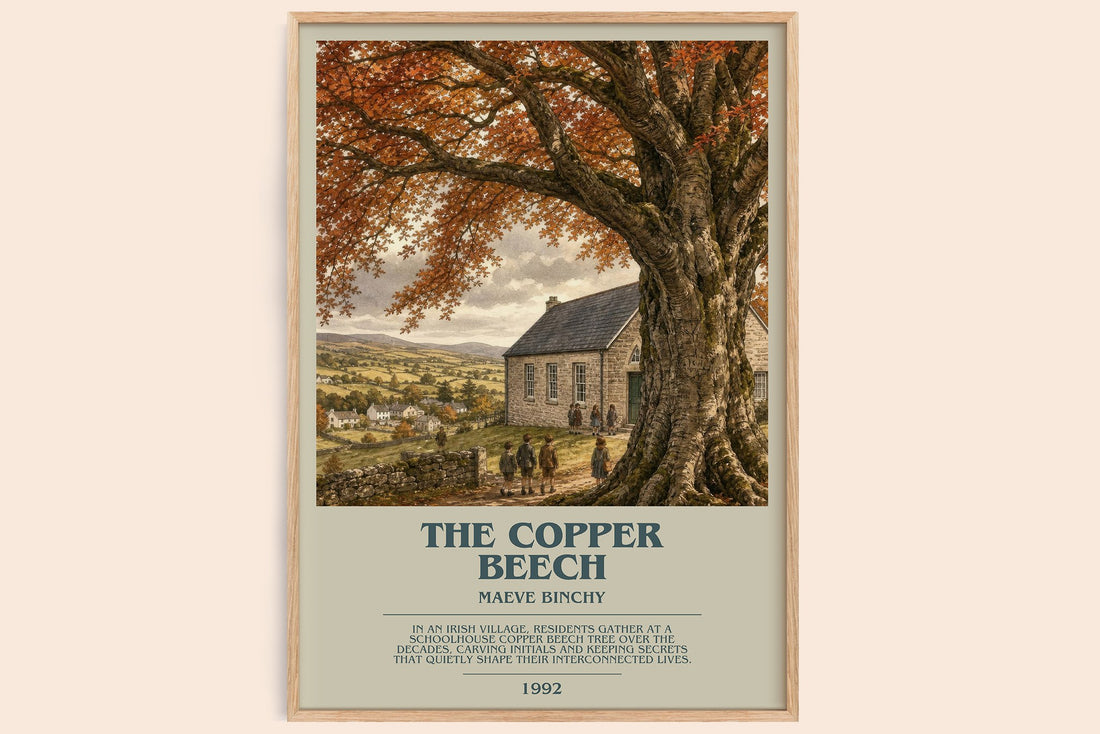 The Copper Beech bookish book poster by Maeve Binchy – framed literary art print