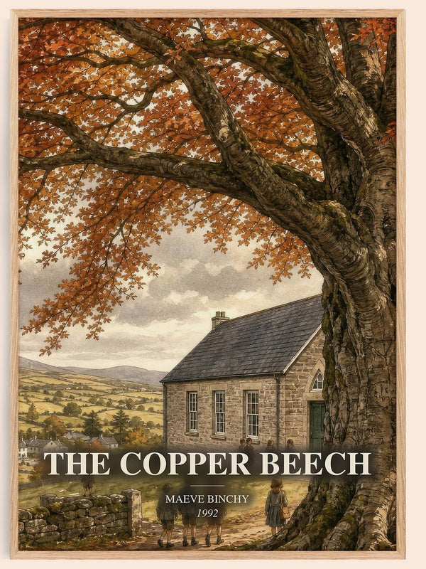 The Copper Beech watercolour book poster by Maeve Binchy – framed literary art print