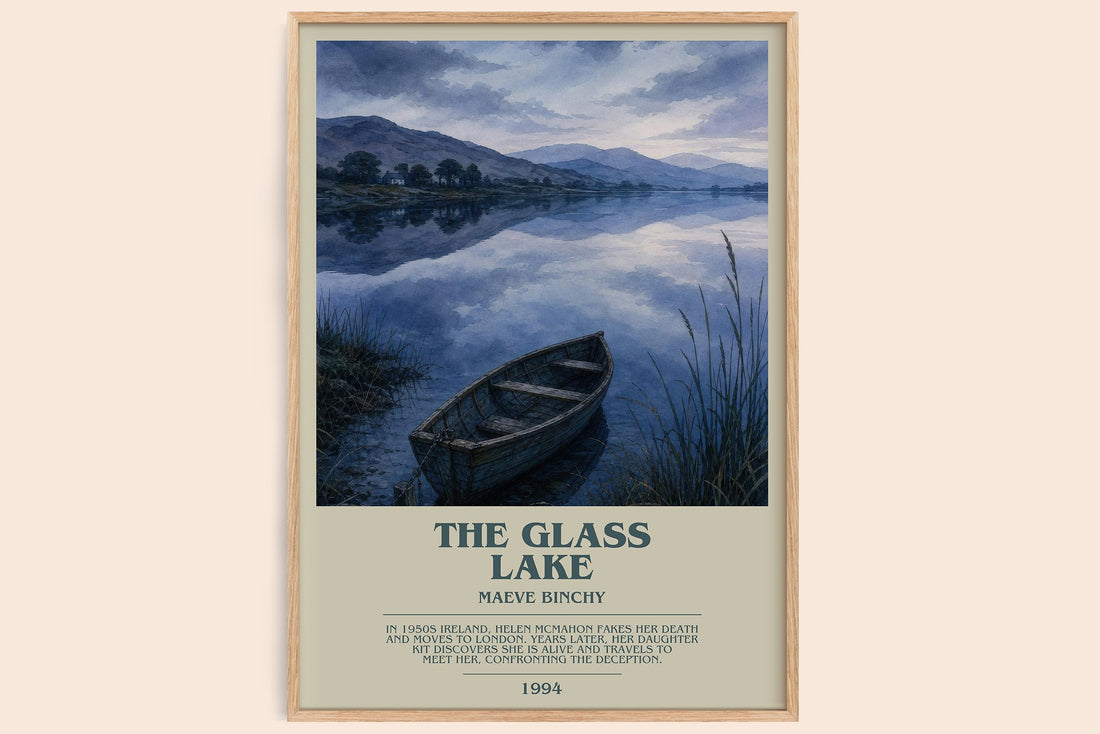 The Glass Lake bookish book poster by Maeve Binchy – framed literary art print