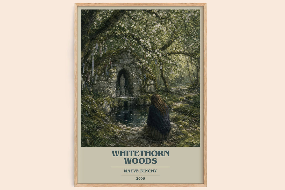 Whitethorn Woods book cover book poster by Maeve Binchy – framed literary art print