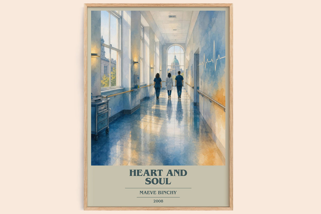 Heart and Soul book cover book poster by Maeve Binchy – framed literary art print
