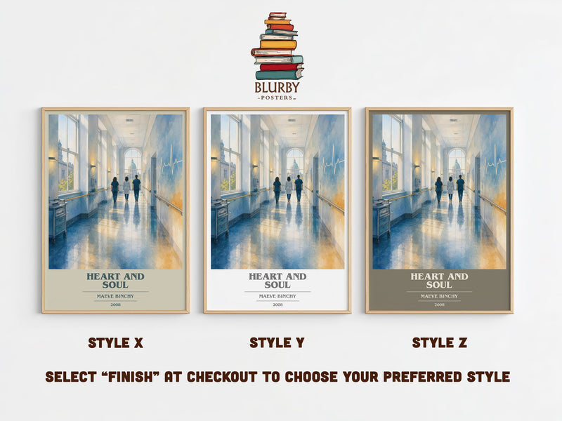 Heart and Soul book cover print in frame leaning in hallway – contemporary fiction wall art