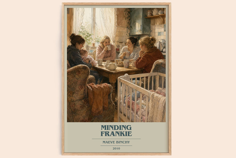 Minding Frankie book cover book poster by Maeve Binchy – framed literary art print