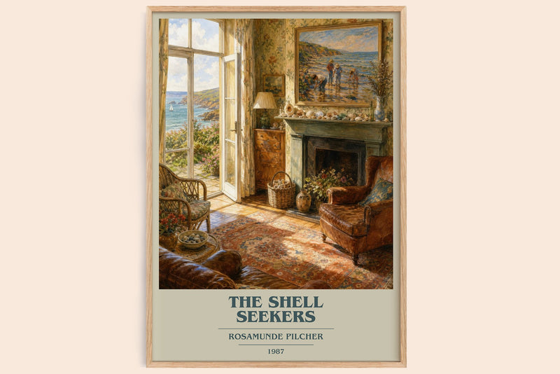 The Shell Seekers Book Cover Poster by Rosamunde Pilcher (Modern Minimalist style)