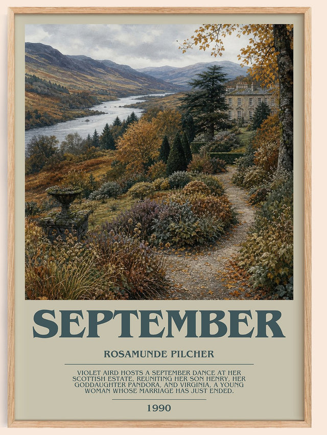 September Bookish Wall Art by Rosamunde Pilcher