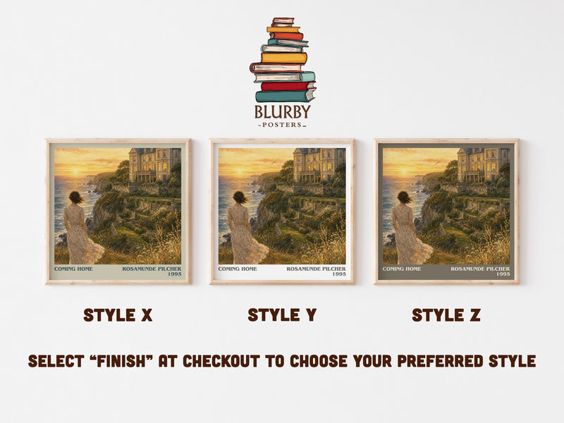 Coming Home literary print in frame leaning in hallway – contemporary fiction wall art